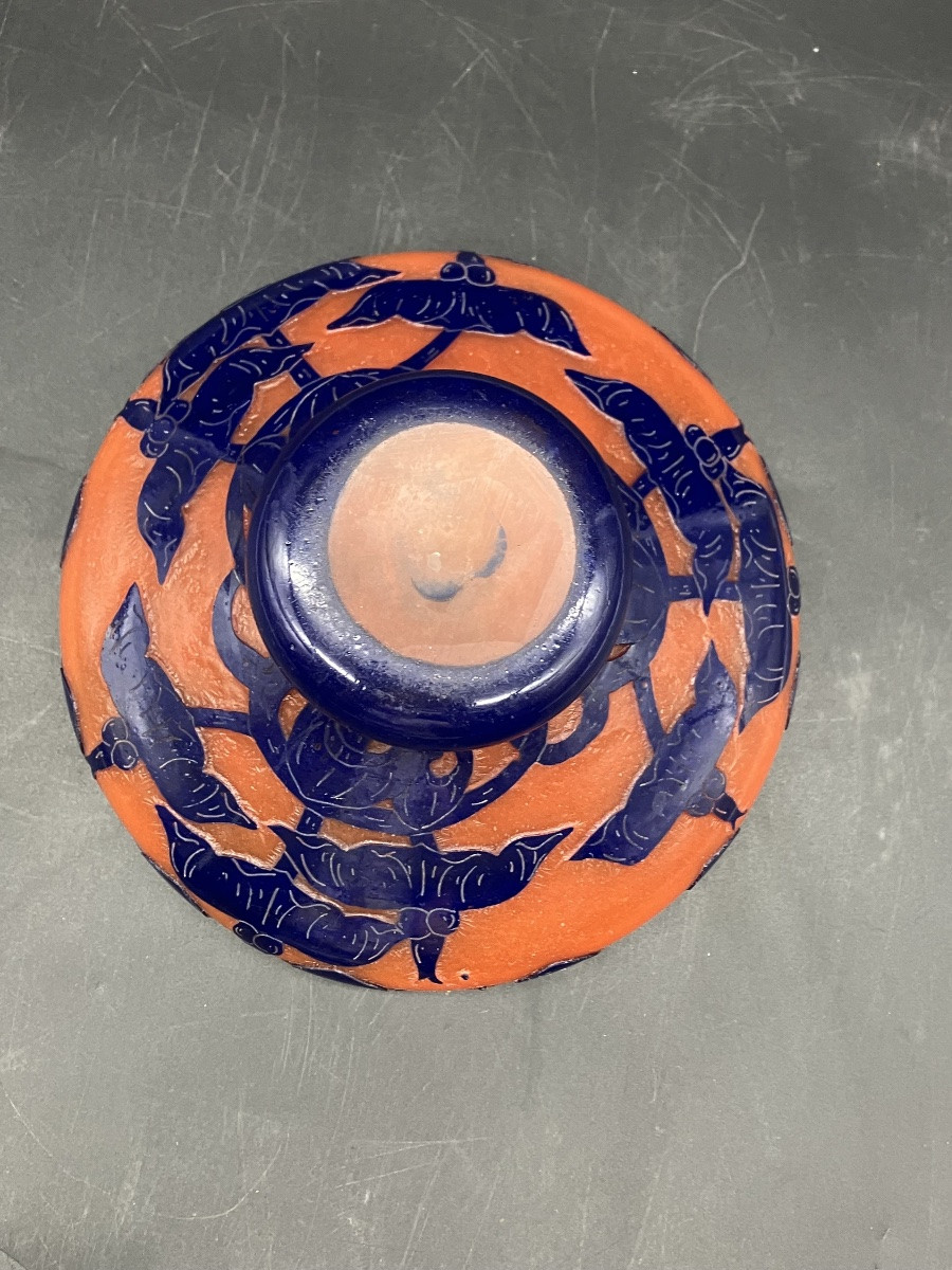 Le verre Français coupe art déco aux Solanées en verre gravé Schneider Charder-photo-4