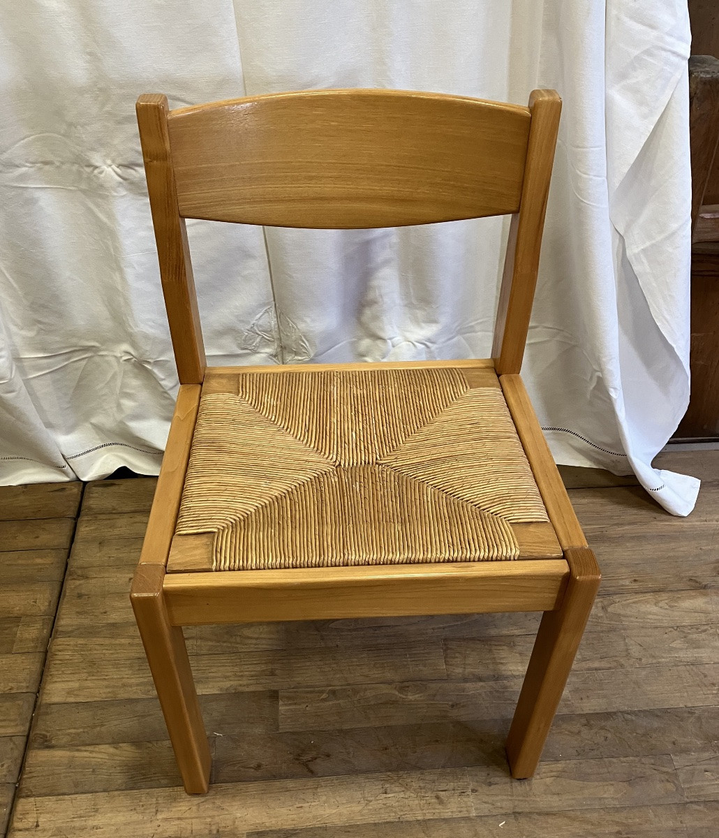 Set Of 4 Maison Regain Straw Chairs In Elm-photo-4