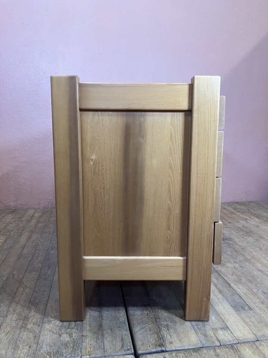 Maison Regain commode en Orme 120 cm à 4 tiroirs circa 1970-photo-2