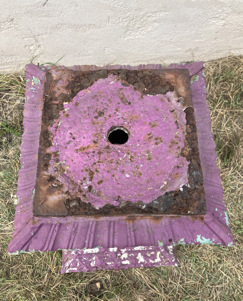 Vasque en fonte sur sa colonne époque XIXème siècle Déco jardin-photo-1