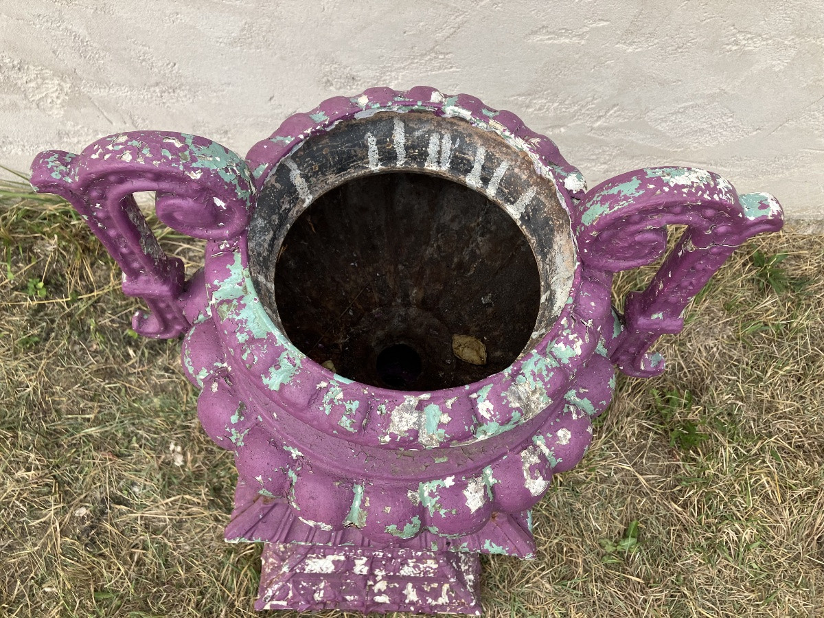 Vasque en fonte sur sa colonne époque XIXème siècle Déco jardin-photo-2