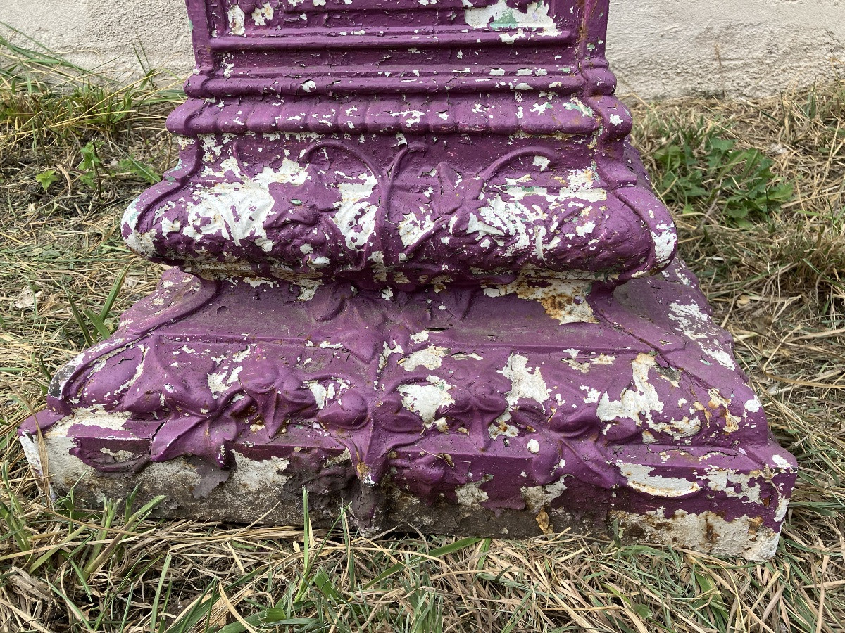 Vasque en fonte sur sa colonne époque XIXème siècle Déco jardin-photo-4