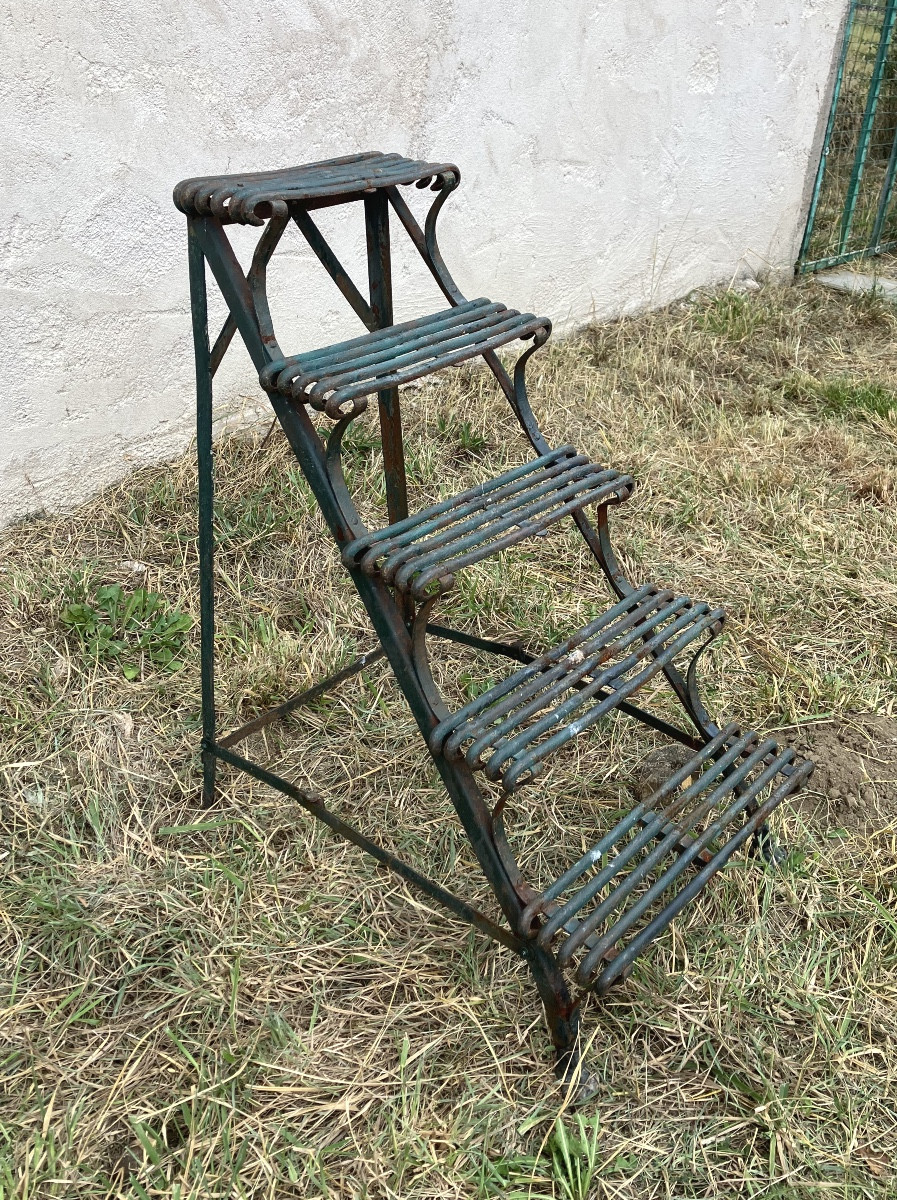 Half-round Arras Iron Plant Ladder And Clogs Garden Decoration