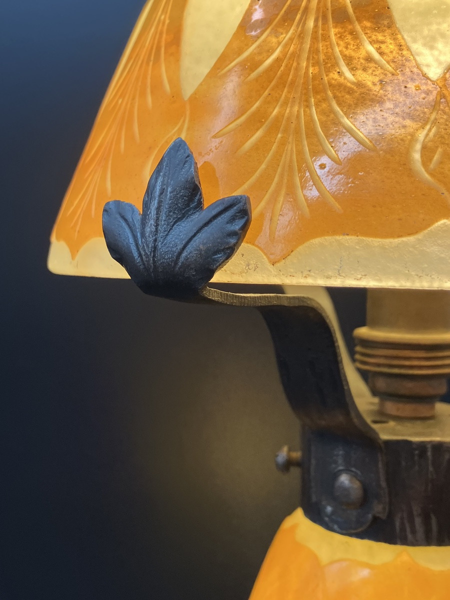 Schneider Lampe champignon art deco Charder Le Verre Français -photo-4