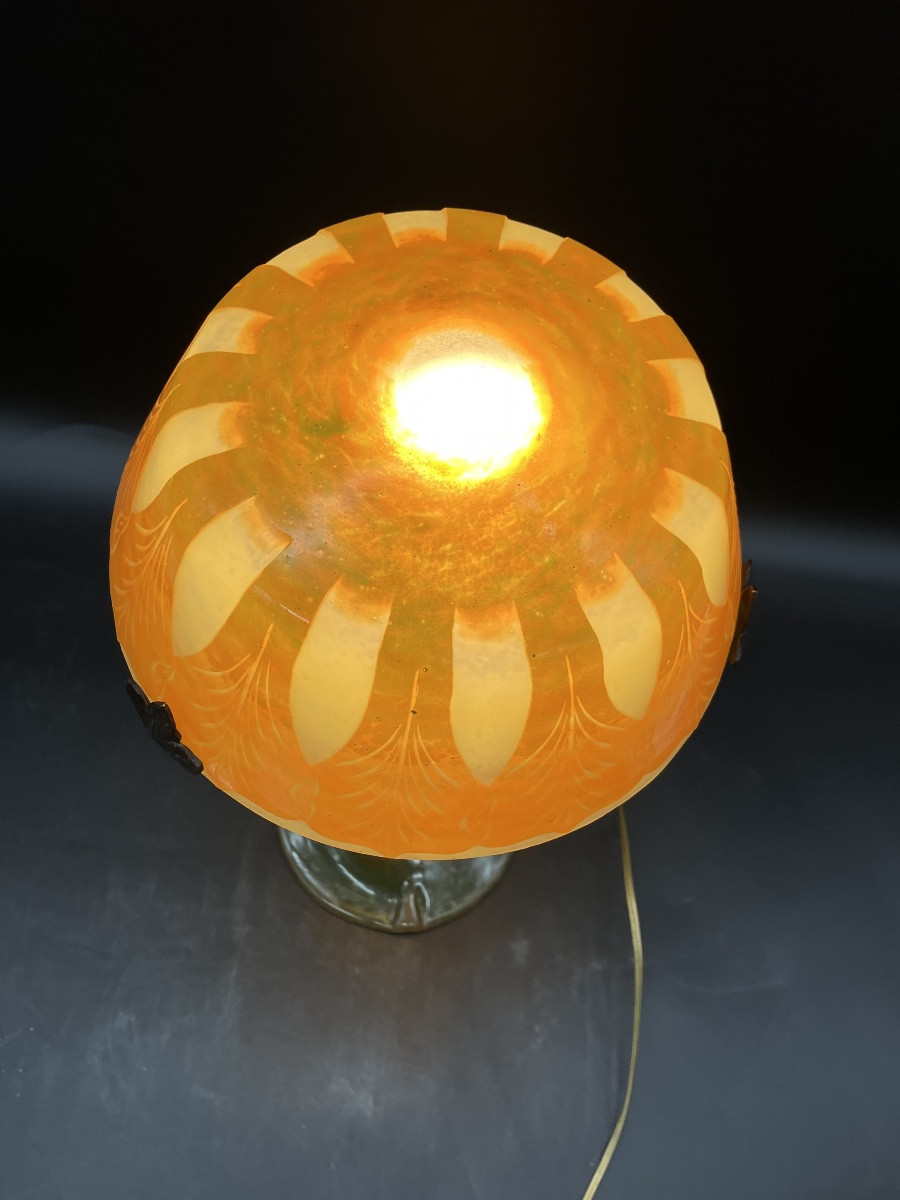 Schneider Lampe champignon art deco Charder Le Verre Français -photo-5
