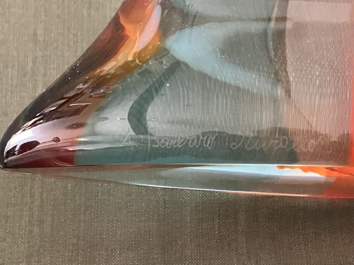Murano - Alessandro Barbaro At Vetreria Artistica Colleoni In Murano Face Glass Sculpture-photo-3