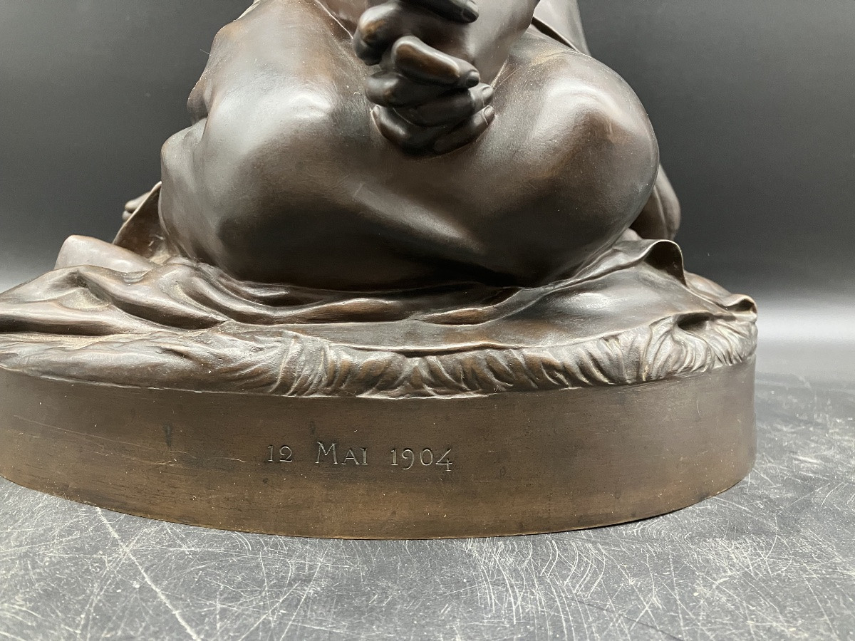 Henri Chapu Bronze Jeanne d’Arc 45 cm Barbedienne fondeur -photo-1