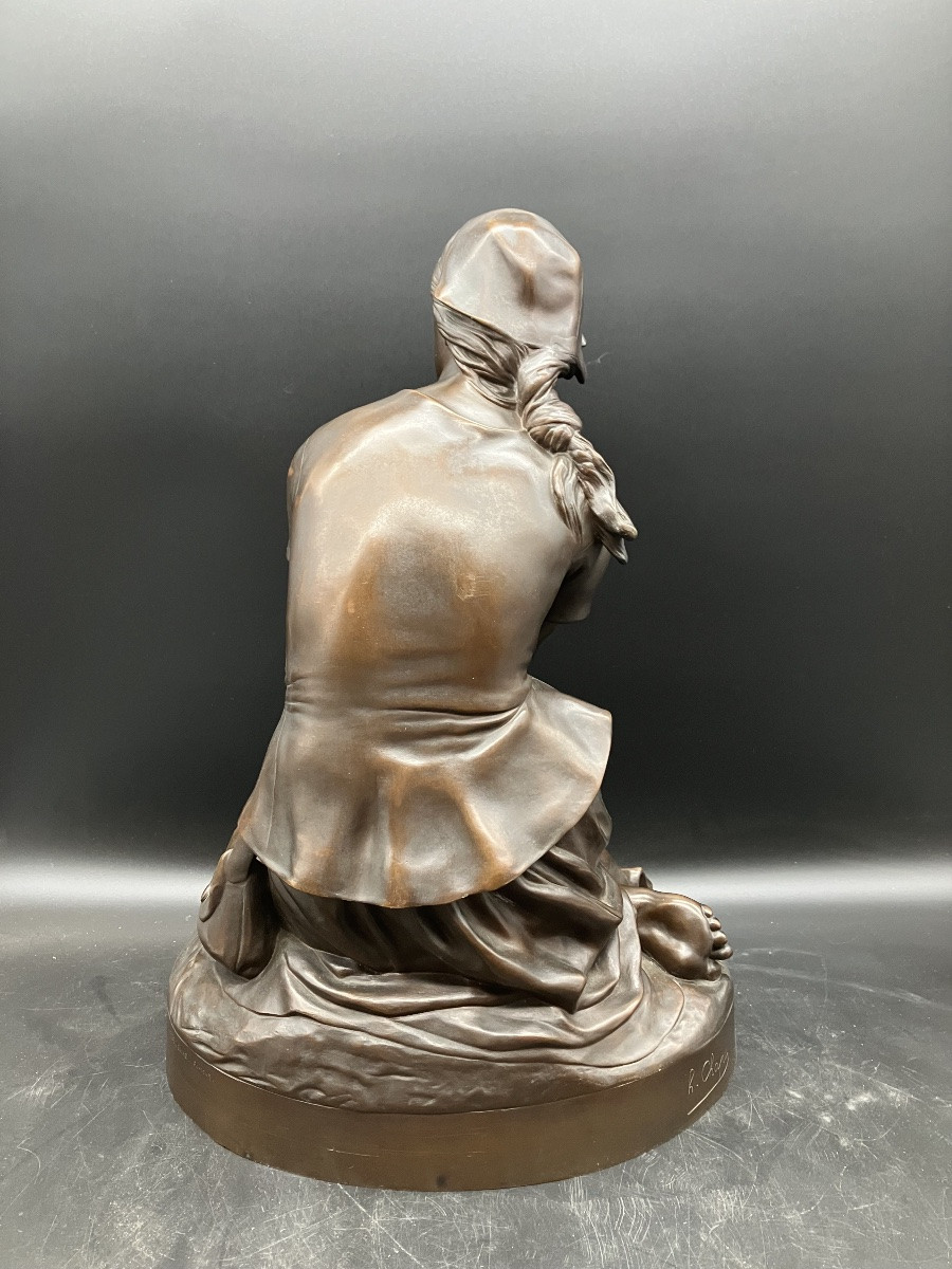 Henri Chapu Bronze Jeanne d’Arc 45 cm Barbedienne fondeur -photo-2