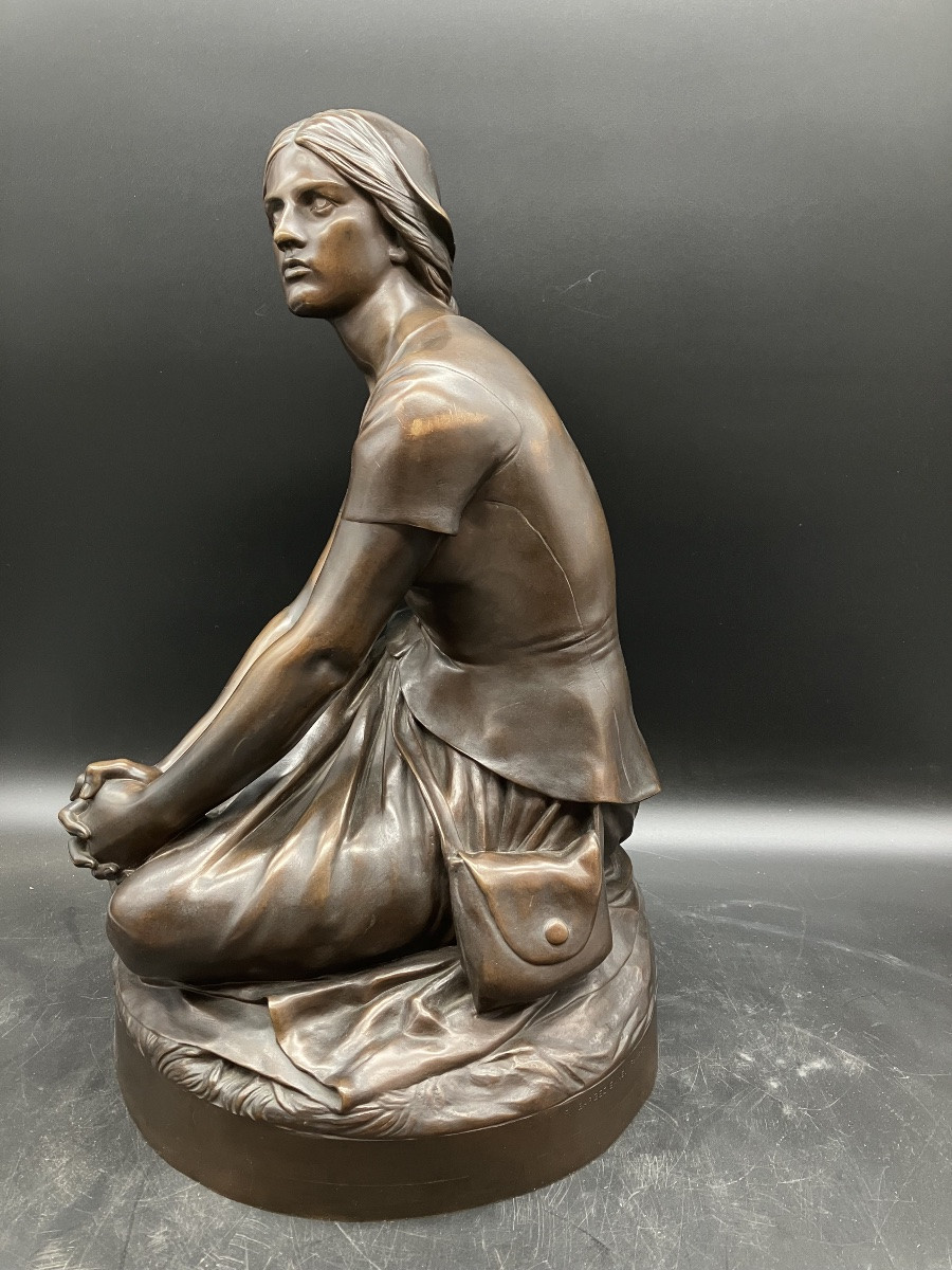 Henri Chapu Bronze Jeanne d’Arc 45 cm Barbedienne fondeur -photo-3