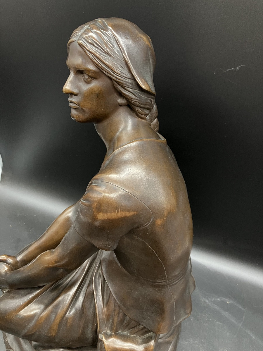 Henri Chapu Bronze Jeanne d’Arc 45 cm Barbedienne fondeur -photo-4