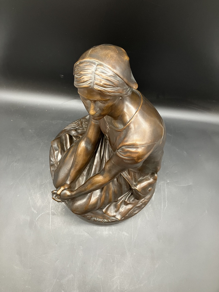 Henri Chapu Bronze Jeanne d’Arc 45 cm Barbedienne fondeur -photo-5