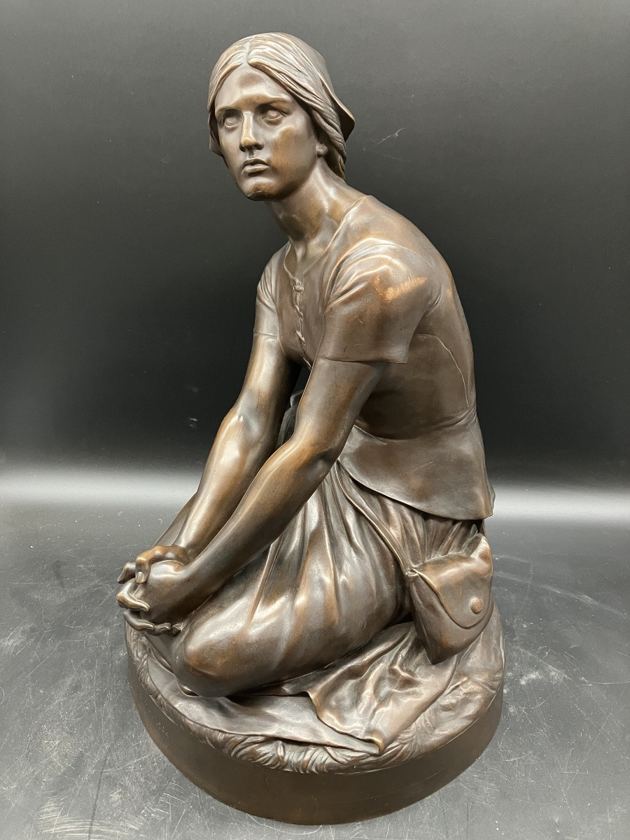 Henri Chapu Bronze Jeanne d’Arc 45 cm Barbedienne fondeur -photo-6