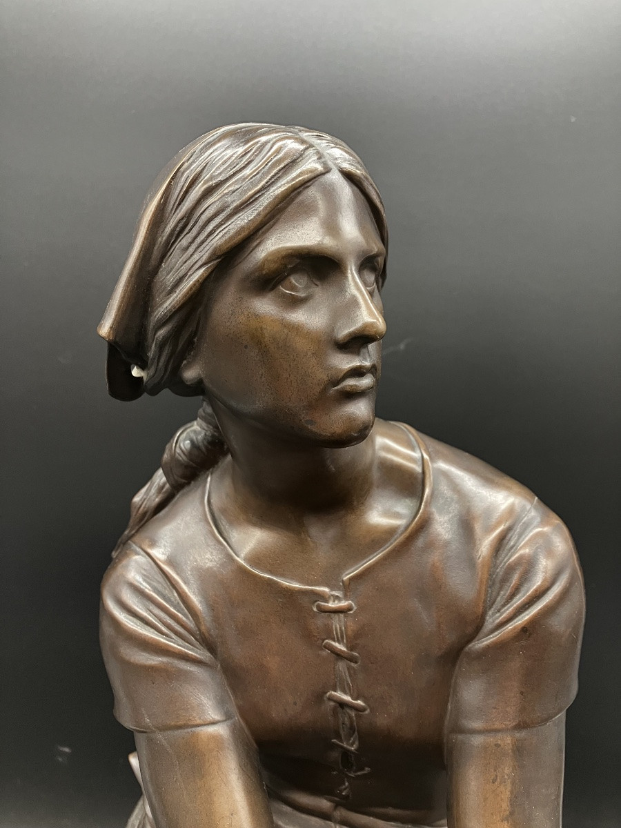 Henri Chapu Bronze Jeanne d’Arc 45 cm Barbedienne fondeur -photo-7