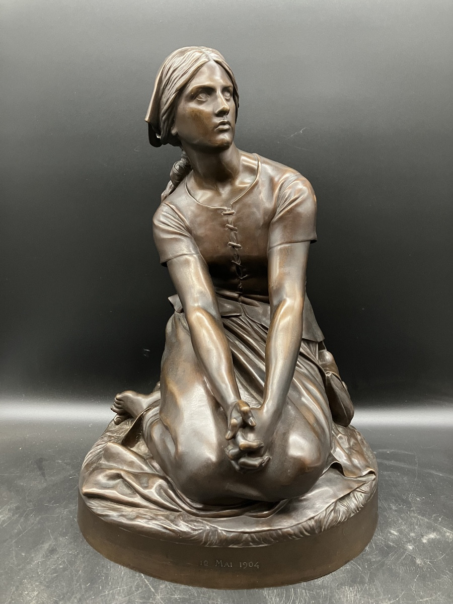Henri Chapu Bronze Jeanne d’Arc 45 cm Barbedienne fondeur 