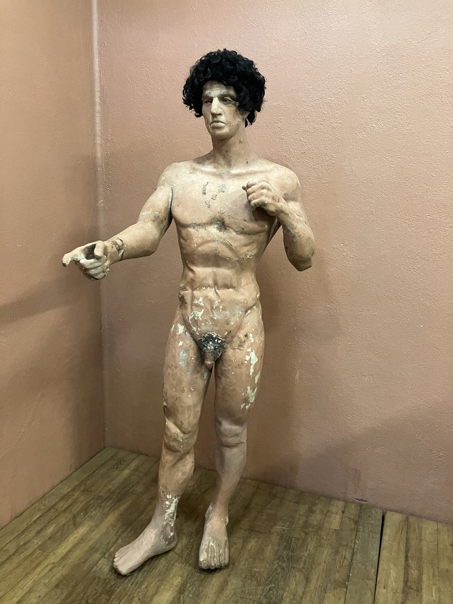 Large Life-size Papier-mâché Male Mannequin, Sare Cave, Pyrenees, Prehistory