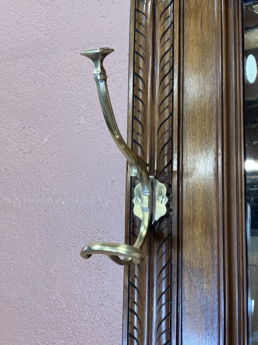 vestiaire porte manteaux en noyer Napoléon III largeur 1 mètre-photo-3
