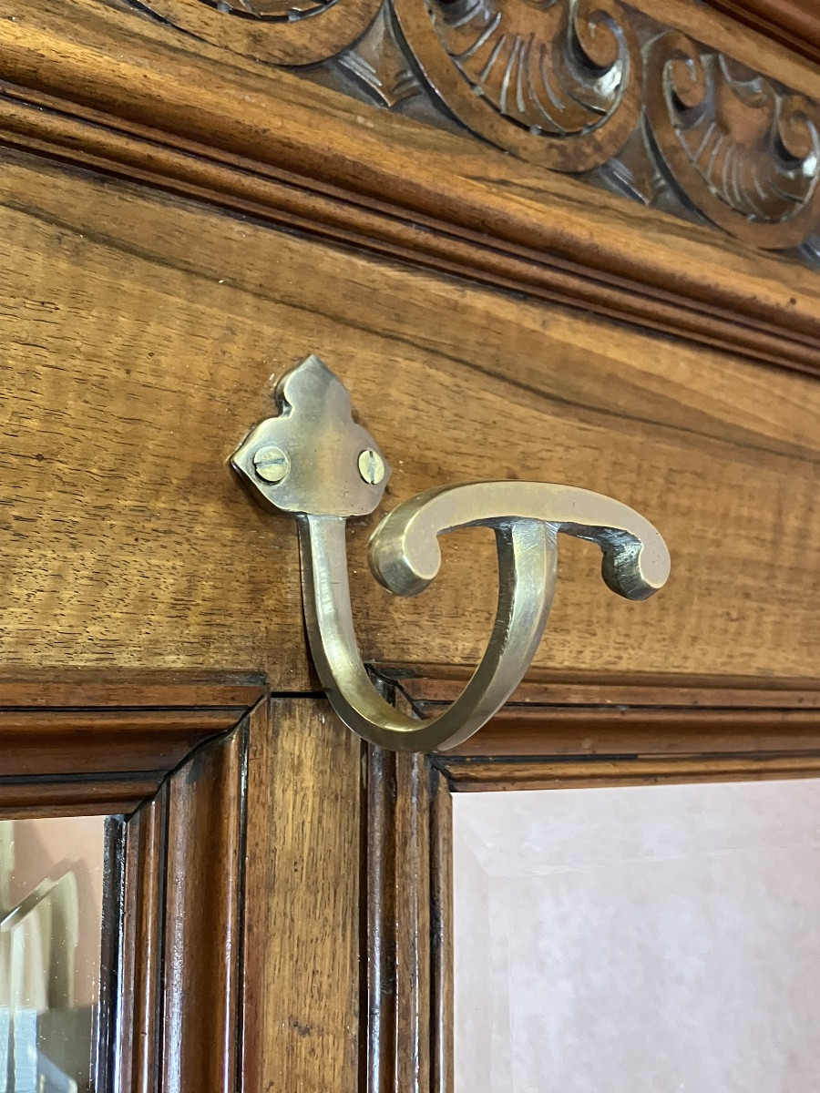 vestiaire porte manteaux en noyer Napoléon III largeur 1 mètre-photo-4