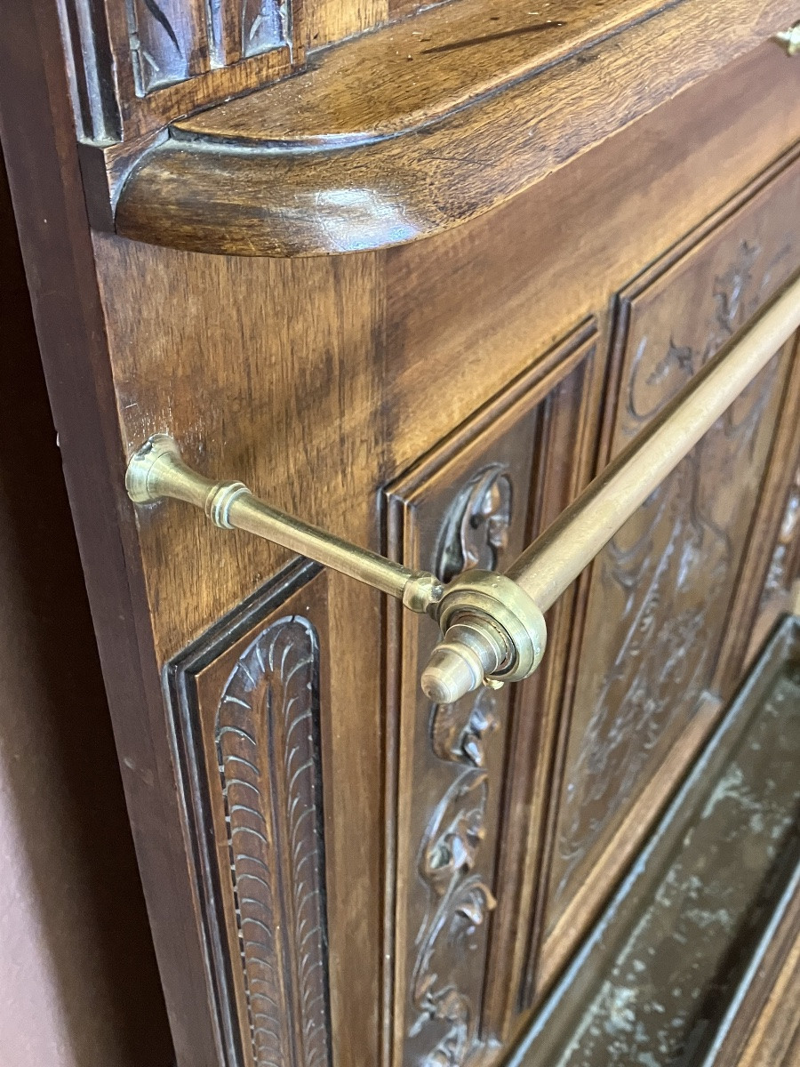 vestiaire porte manteaux en noyer Napoléon III largeur 1 mètre-photo-6