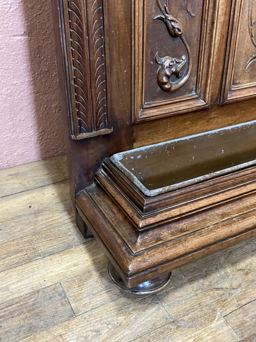 vestiaire porte manteaux en noyer Napoléon III largeur 1 mètre-photo-7