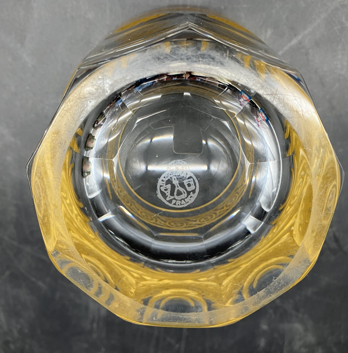Seau à glace Baccarat Eldorado avec sa pince à glaçons cristal doré -photo-2