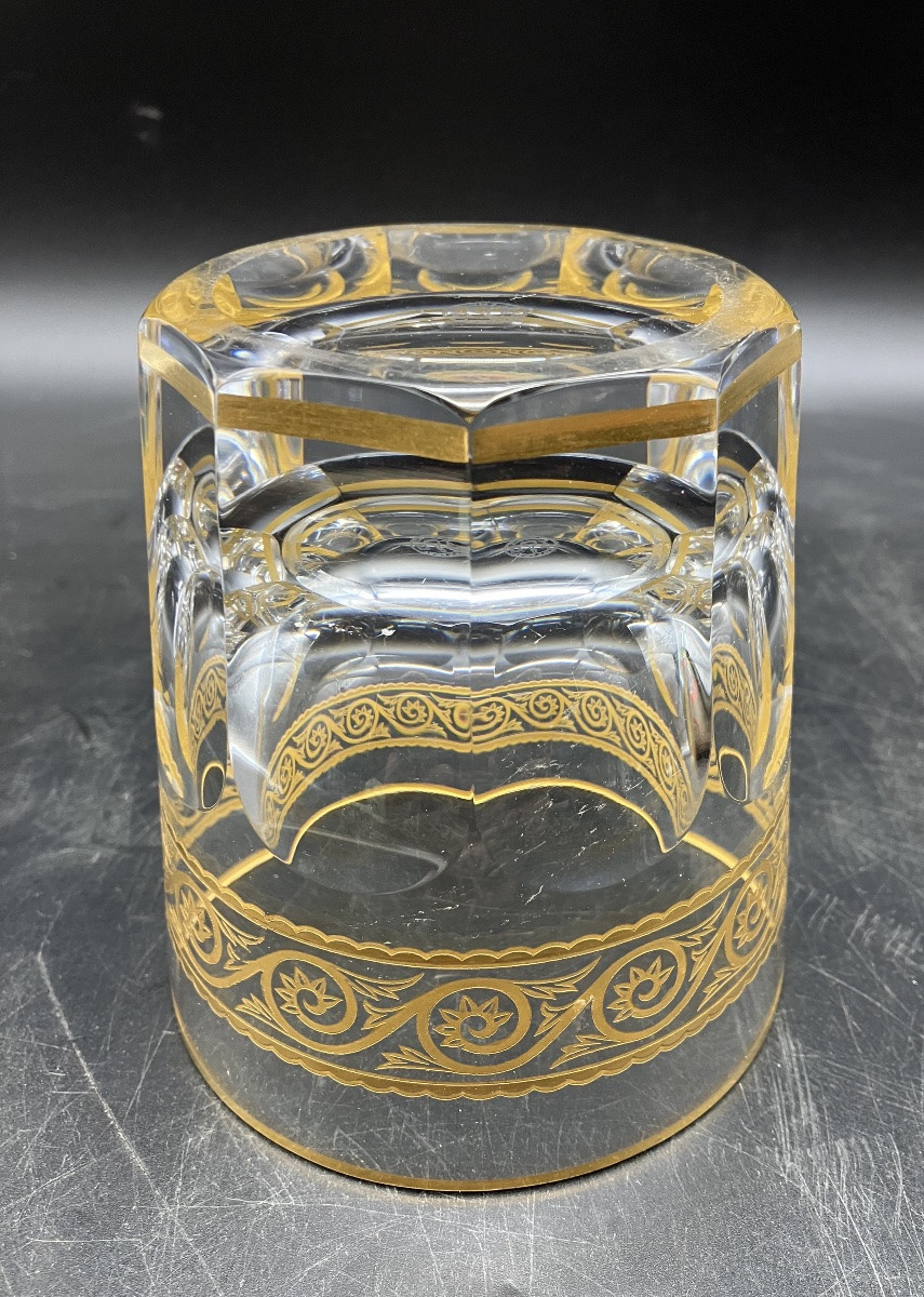 Seau à glace Baccarat Eldorado avec sa pince à glaçons cristal doré -photo-2