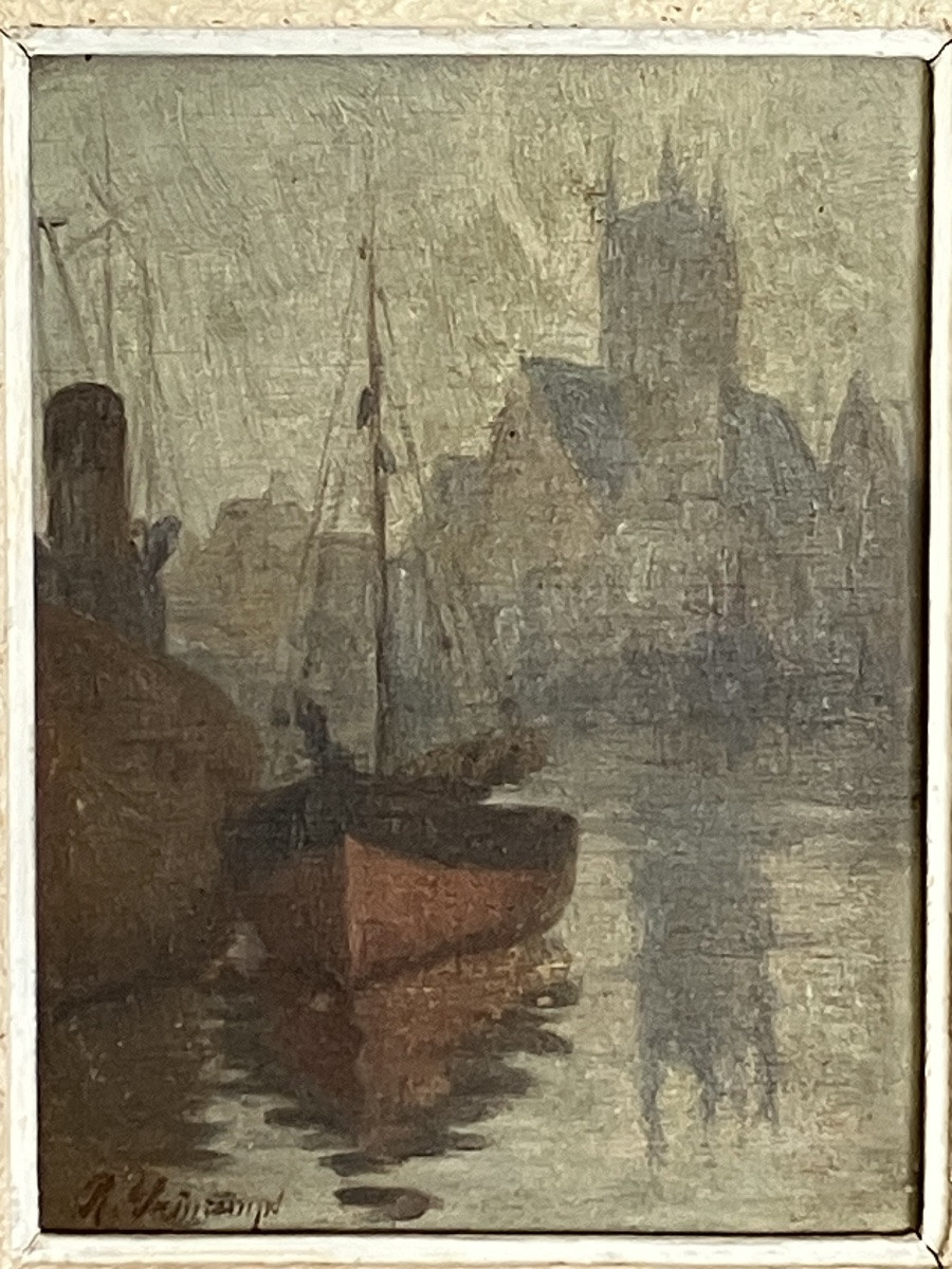 René Printemps Port Of Fecamp Oil On Panel Normandy -photo-1