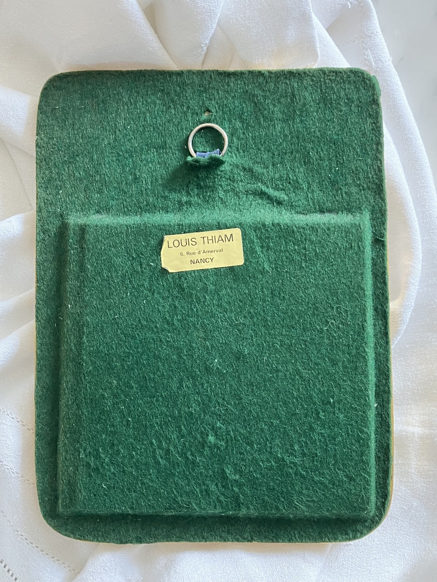 Mithé Espelt rare miroir Colombes avec dorure craquelée 1953 -photo-2