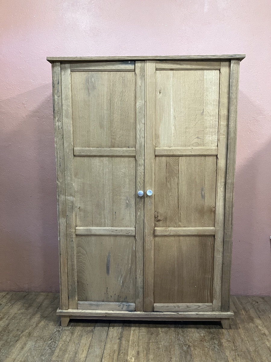 Armoire parisienne en chêne brut -photo-2
