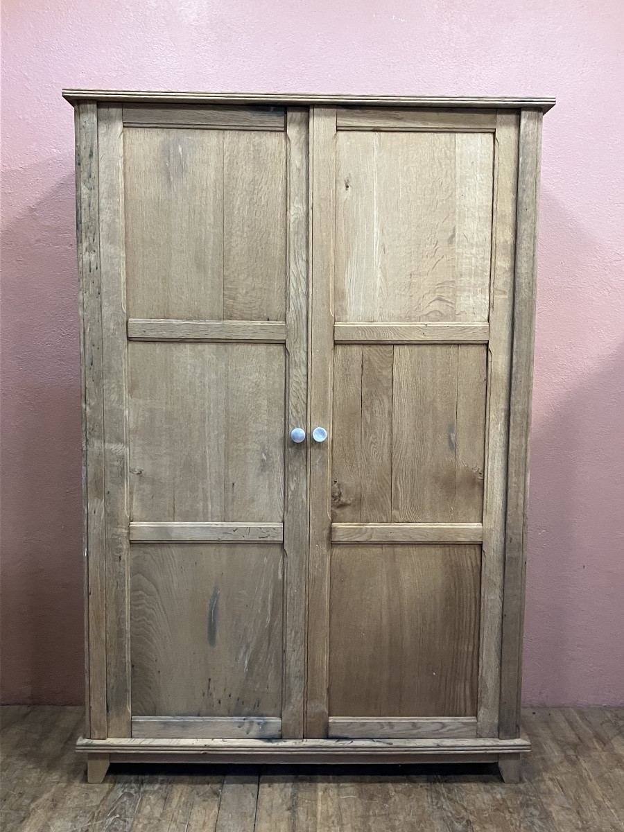 Armoire parisienne en chêne brut -photo-2
