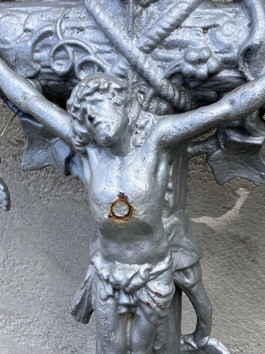 Cast Iron Cemetery Cross Christ Height 131 Cm-photo-2