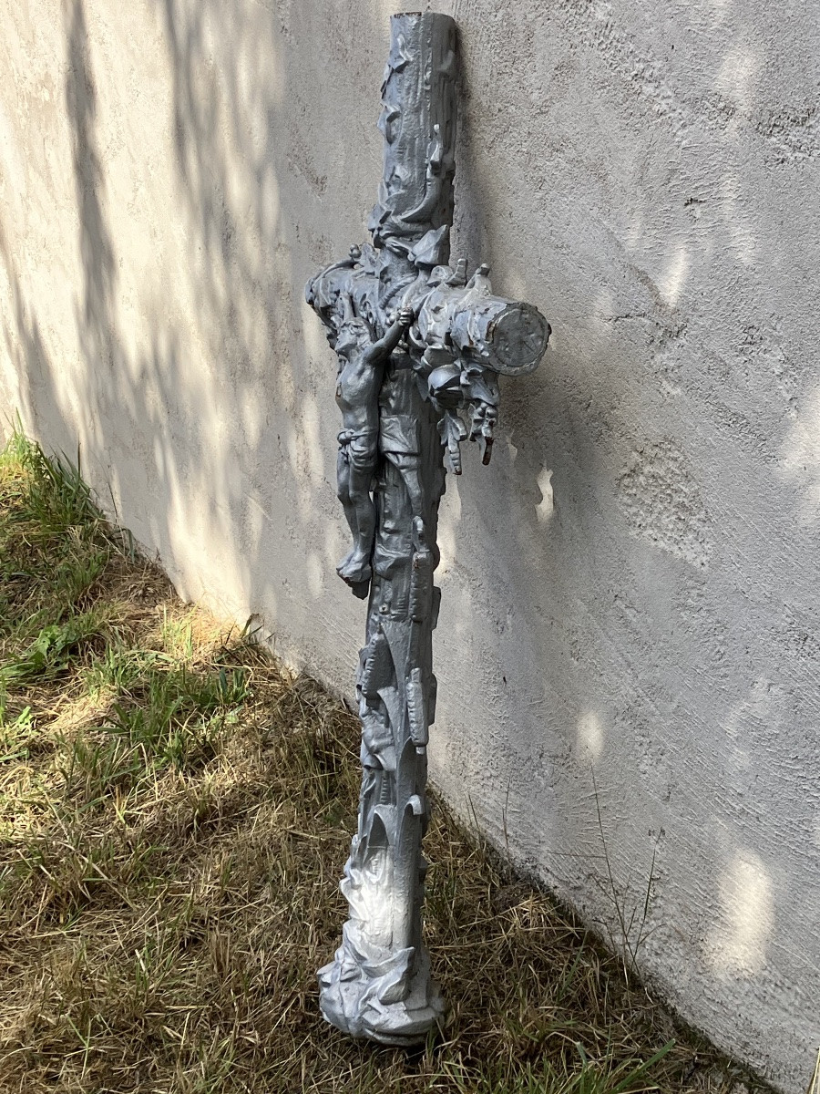 Cast Iron Cemetery Cross Christ Height 131 Cm-photo-8