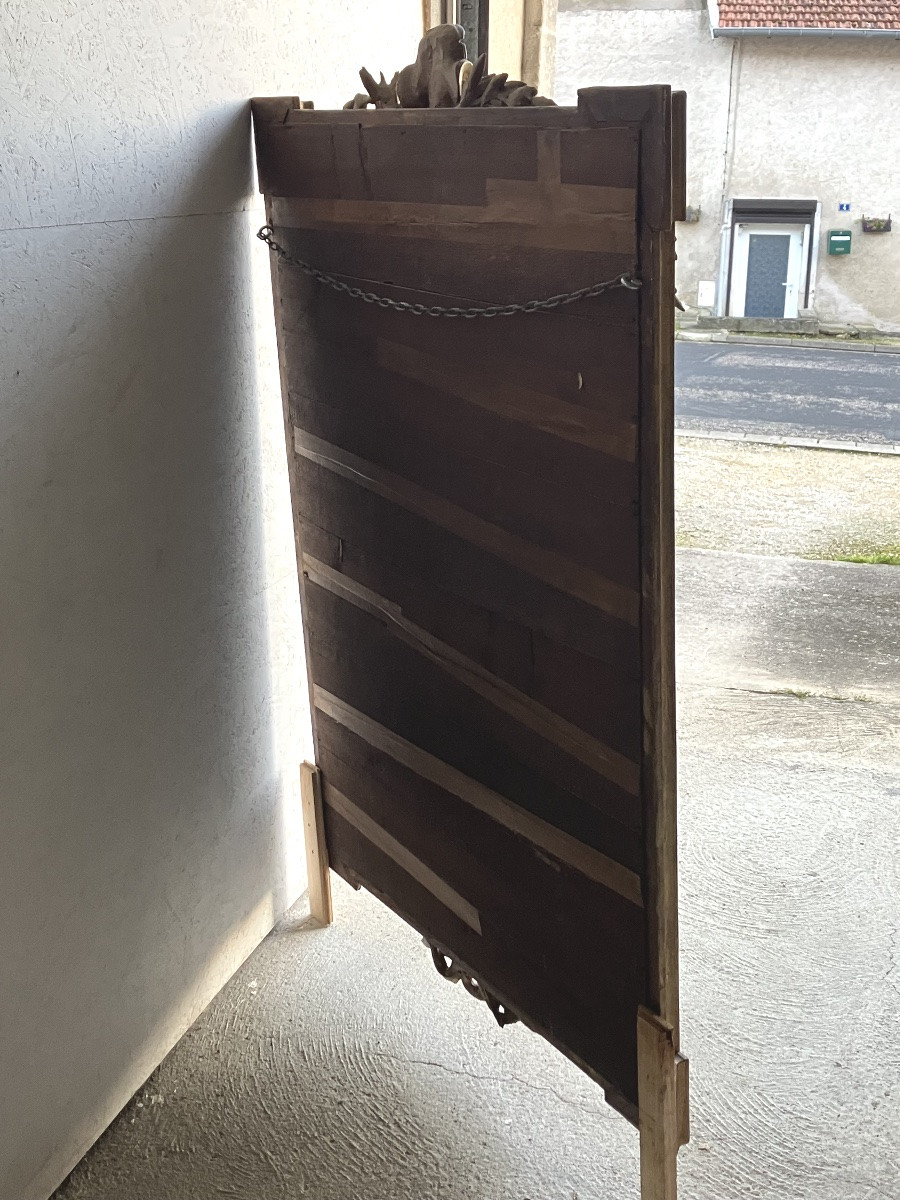 Large Gilded Mirror With Pareclose 156 Cm Napoleon III Beveled Tin -photo-2