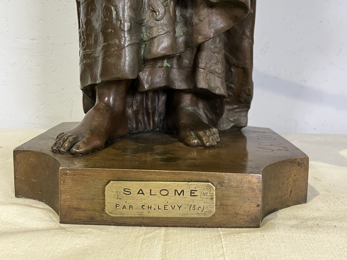 Charles Levy Orientalist Bronze 85 Cm Salome -photo-3