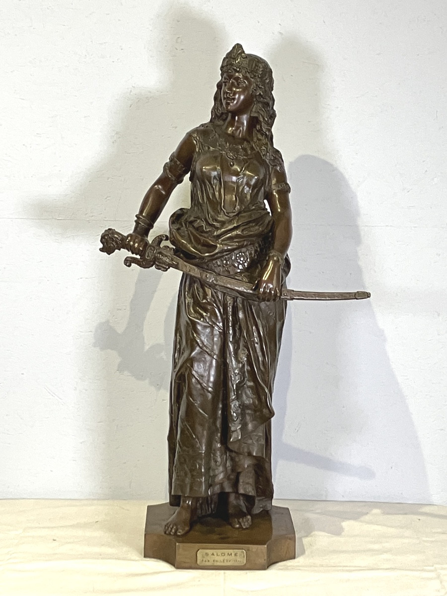 Charles Levy Orientalist Bronze 85 Cm Salome 