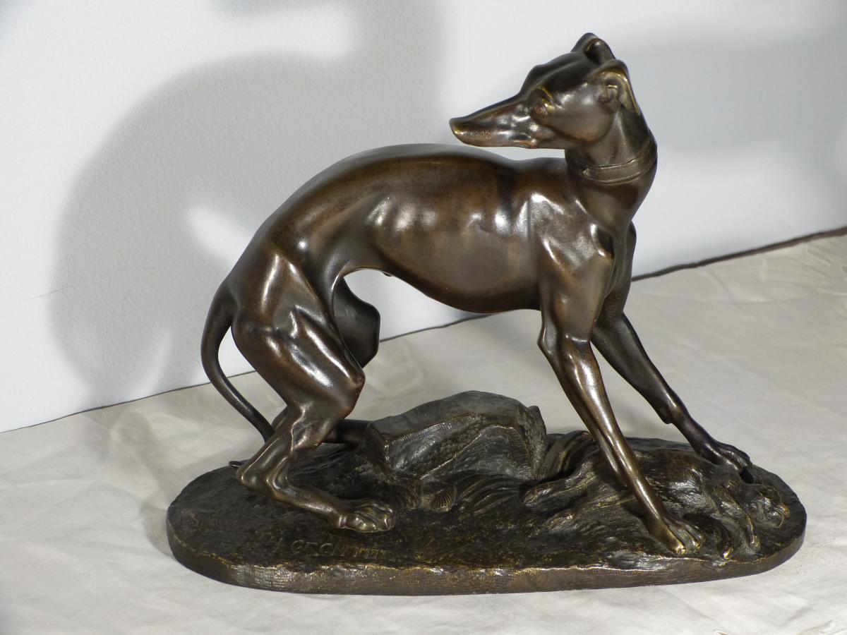 Theodore Gechter Dog Hunting In Bronze