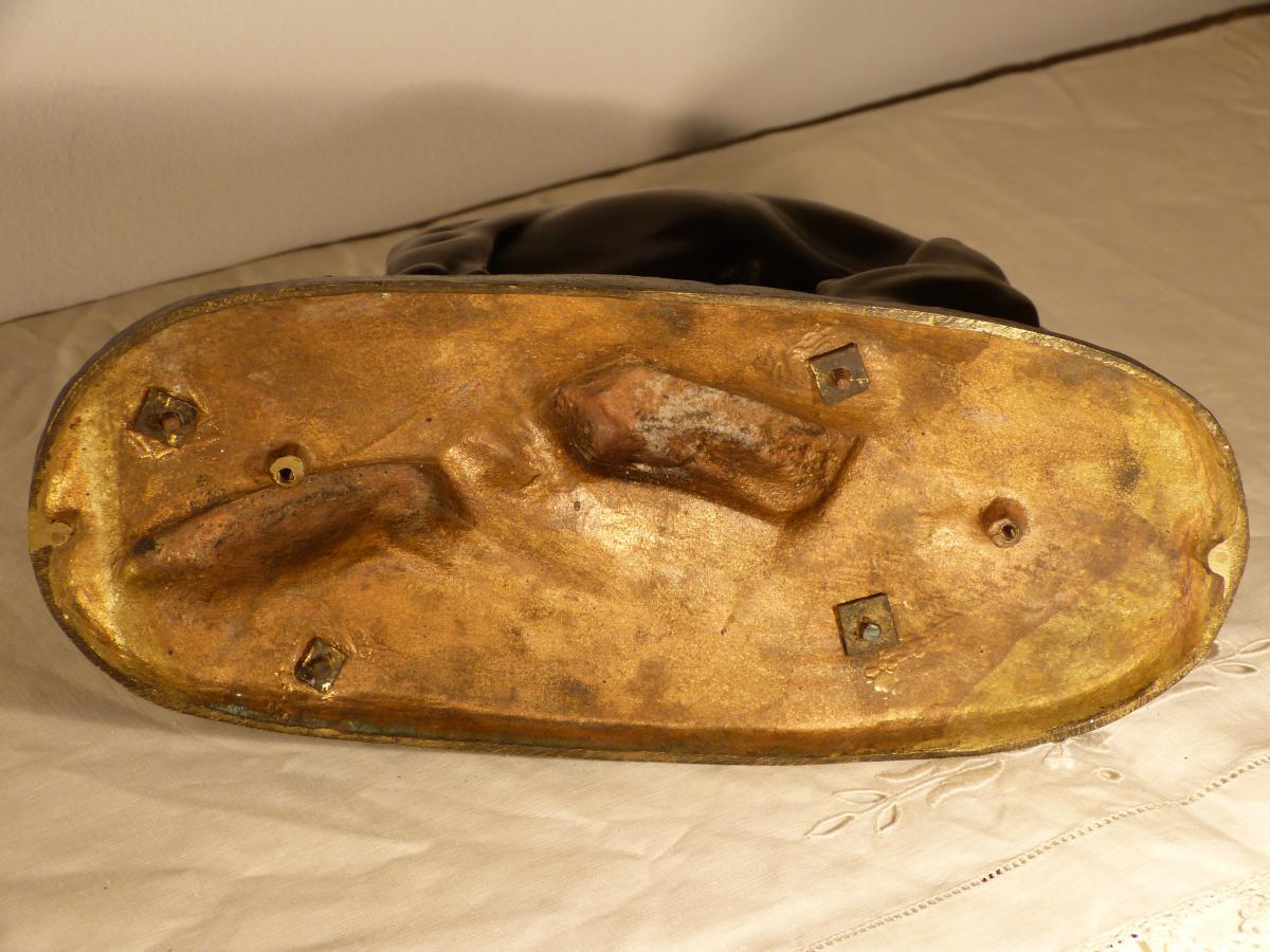 Théodore Gechter Chien De Chasse En Bronze Levrette au lièvre-photo-1