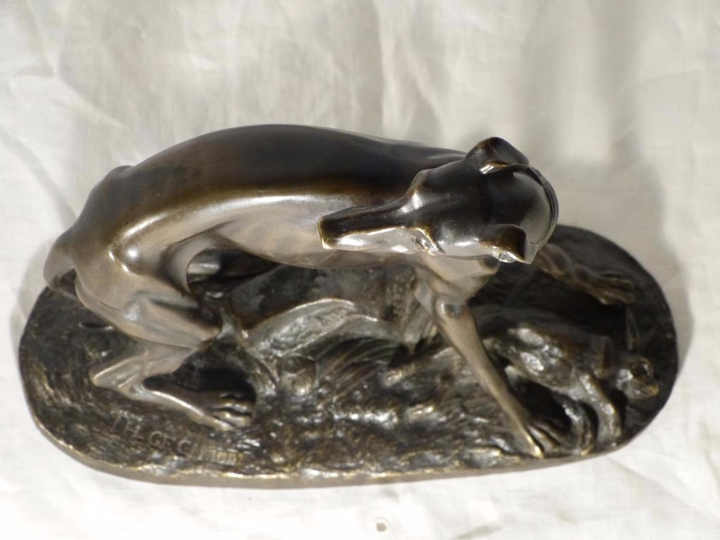 Theodore Gechter Dog Hunting In Bronze-photo-2