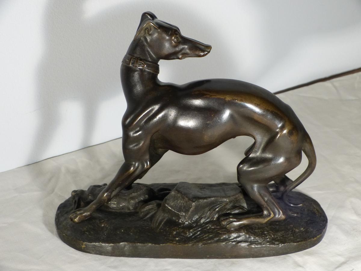 Theodore Gechter Dog Hunting In Bronze-photo-3