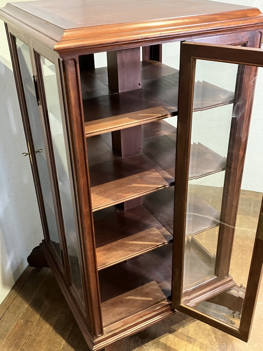 Terquem Paris Bookcase In Mahogany With Beveled Glass -photo-3