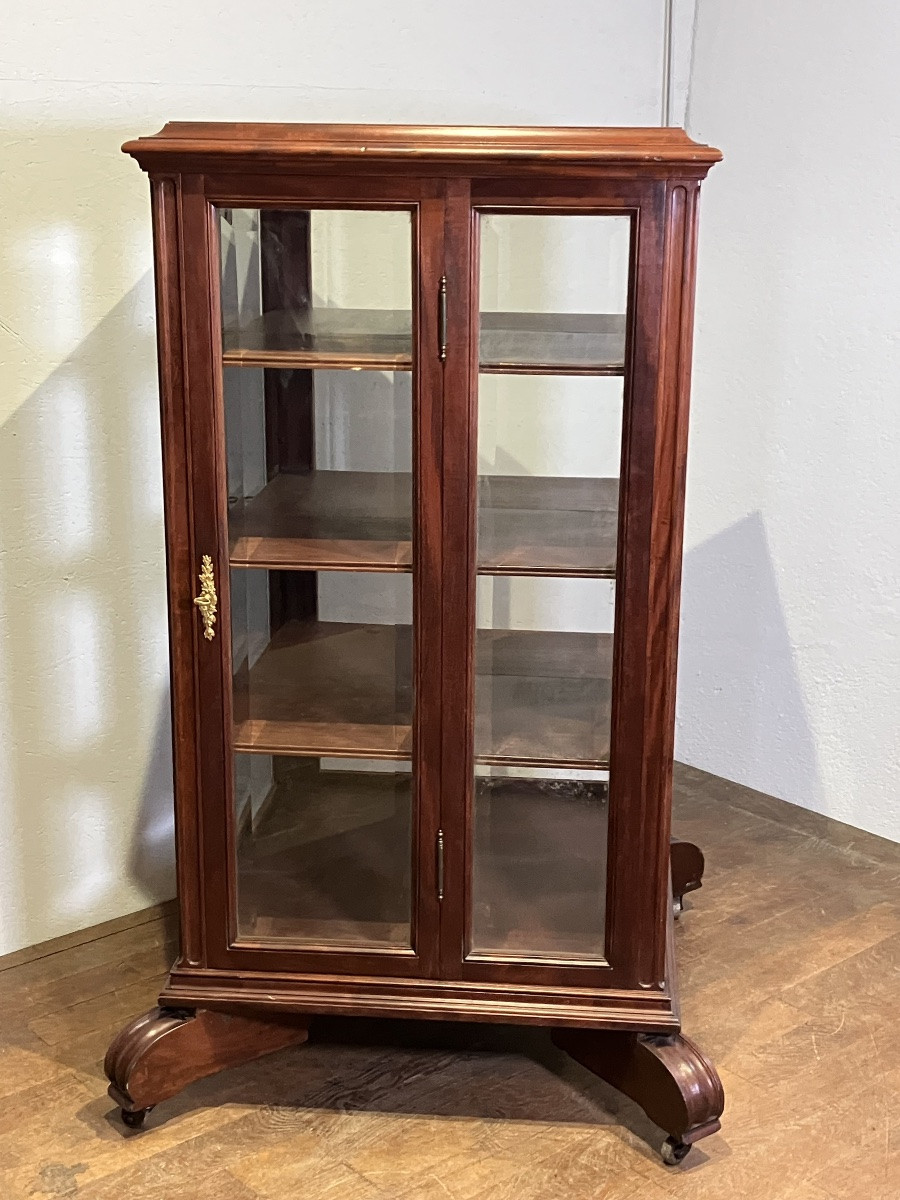 Terquem Paris Bookcase In Mahogany With Beveled Glass -photo-1