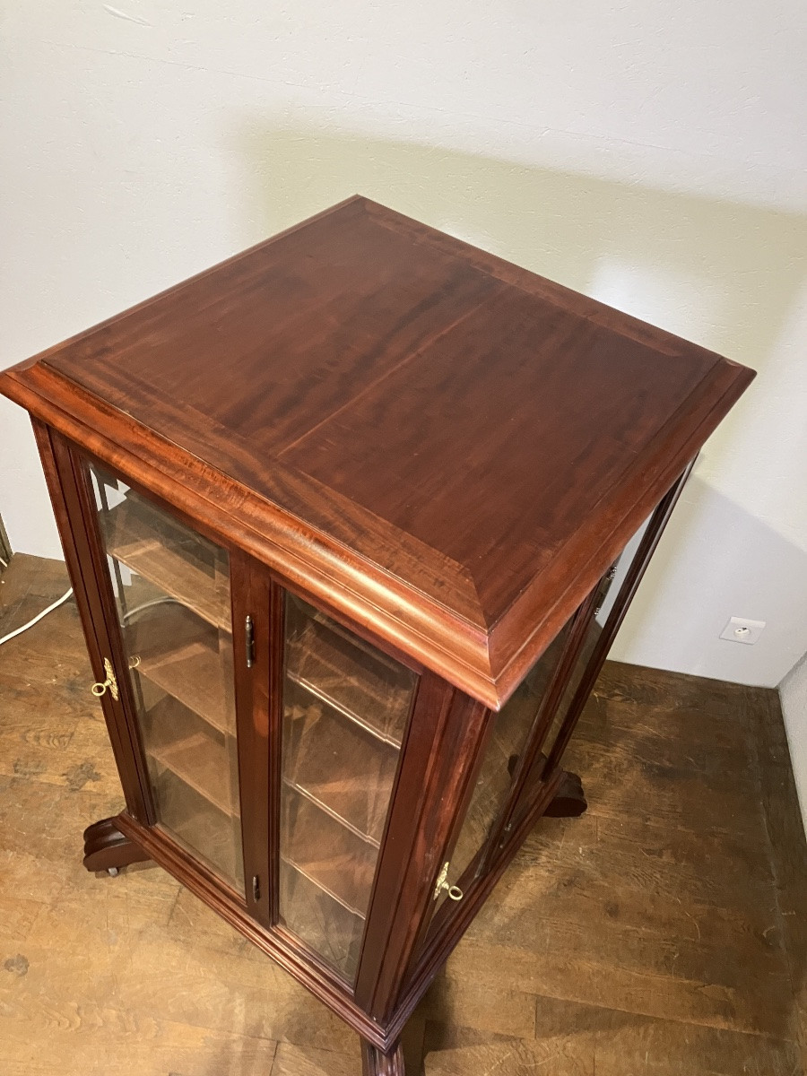 Terquem Paris Bookcase In Mahogany With Beveled Glass -photo-5
