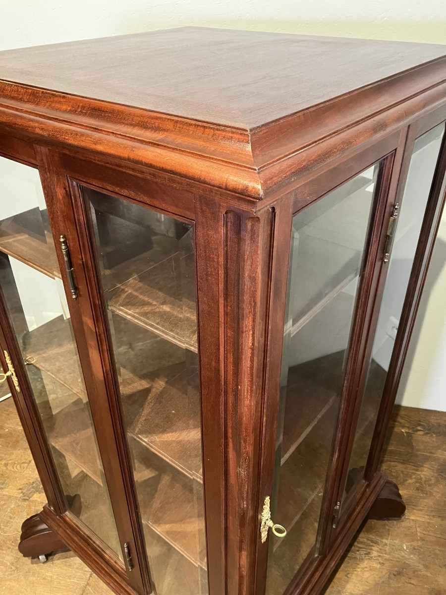 Terquem Paris Bookcase In Mahogany With Beveled Glass -photo-6