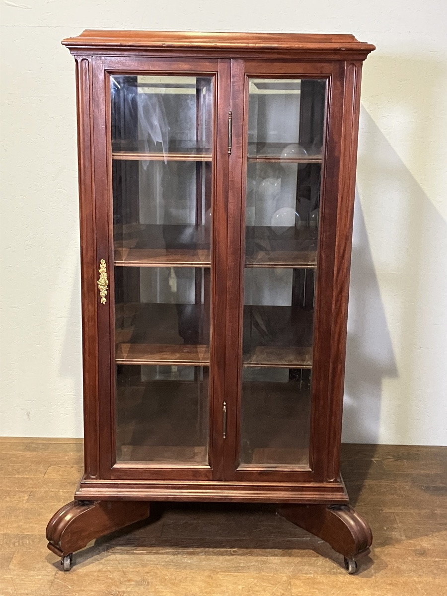 Terquem Paris Bookcase In Mahogany With Beveled Glass -photo-8