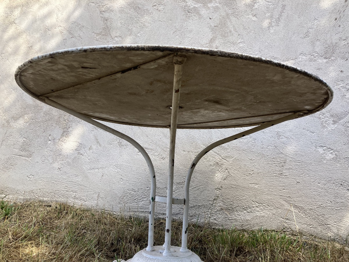 Table de jardin en fer pied fonte diamètre 120 cm-photo-4