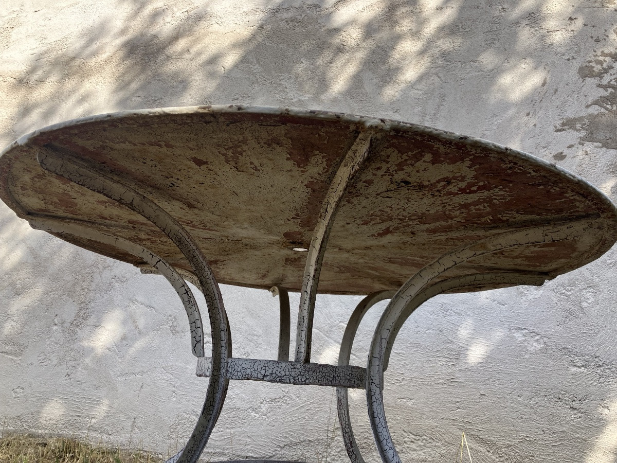 Table de jardin en fer diamètre 124 cm époque 19ème-photo-4