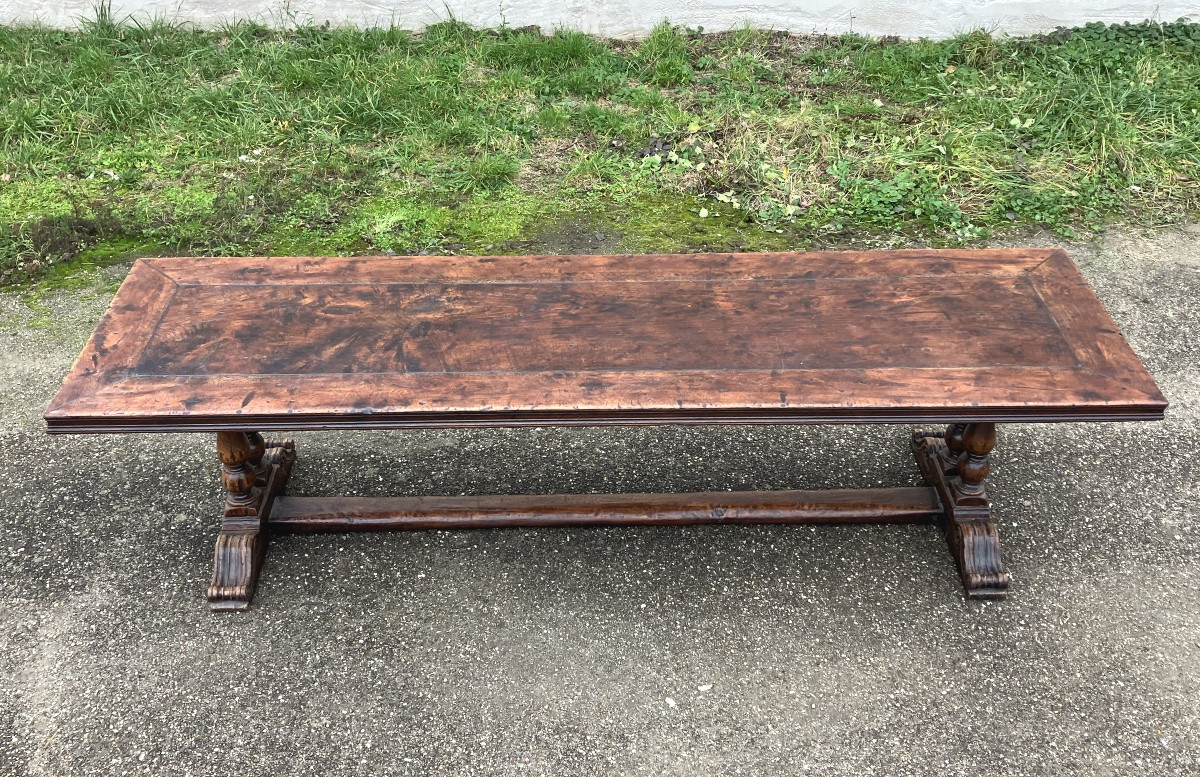 Immense table de 3 mètre monastère en Orme Table de ferme -photo-3