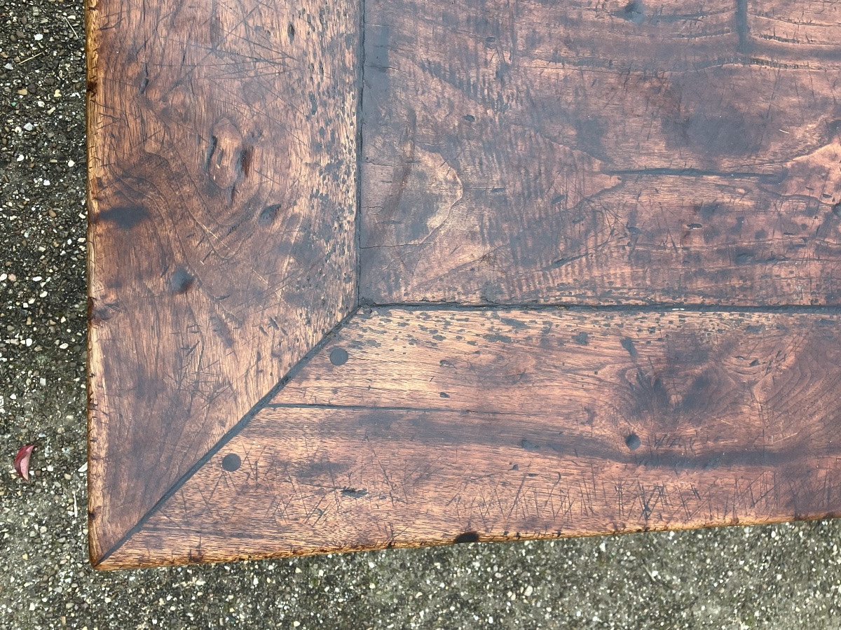 Immense table de 3 mètre monastère en Orme Table de ferme -photo-2