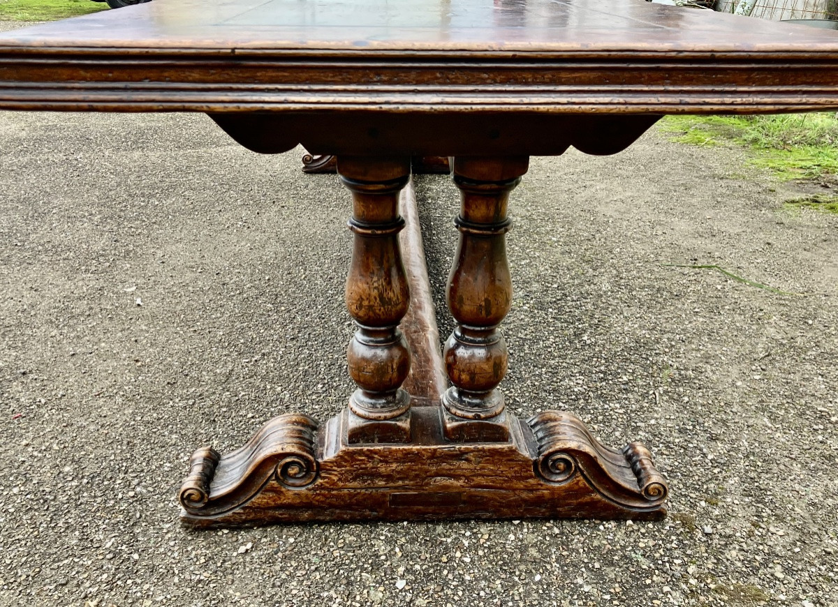 Immense table de 3 mètre monastère en Orme Table de ferme -photo-3