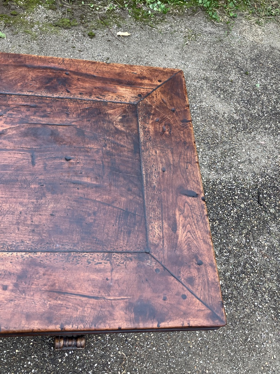 Immense table de 3 mètre monastère en Orme Table de ferme -photo-7