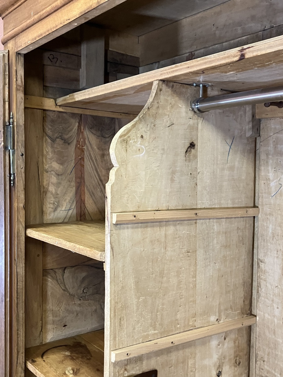 Alsace Armoire en noyer 2m10 de haut à 12 panneaux époque 19ème montage à clavettes Alsacienne-photo-4